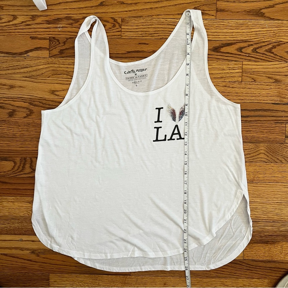 Boho Flowy Oversized I Love LA Tank Sz L Festival Soft Lightweight - Picture 7 of 10